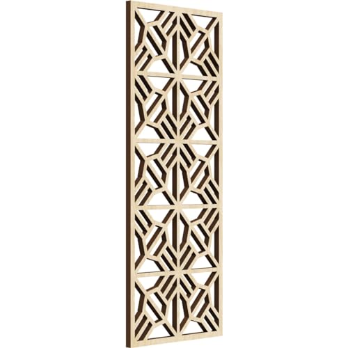 Image of 9 3 /8 inchW x 24 3 /8 inchH x 3 /8 inchT Auburn Decorative Fretwork Wood Wall Panels, Birch