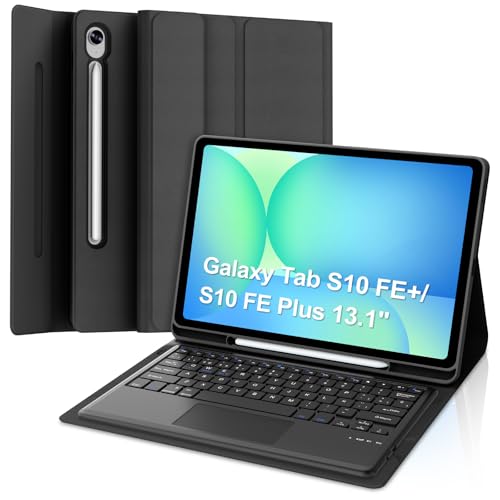 Teclado con Trackpad para Samsung Tab S10 FE+/S10 FE Plus 13.1' 2025, Funda para Galaxy Tab S10 FE Plus con Español Ñ Bluetooth Teclado con Touchpad para Tablet Samsung Tab S10 FE+ 13.1', Negro