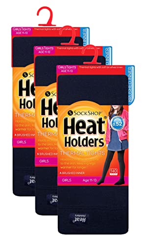 HEAT HOLDERS - Girls 3 Pack Thermal Warm Fleece Lined Tights for Winter2