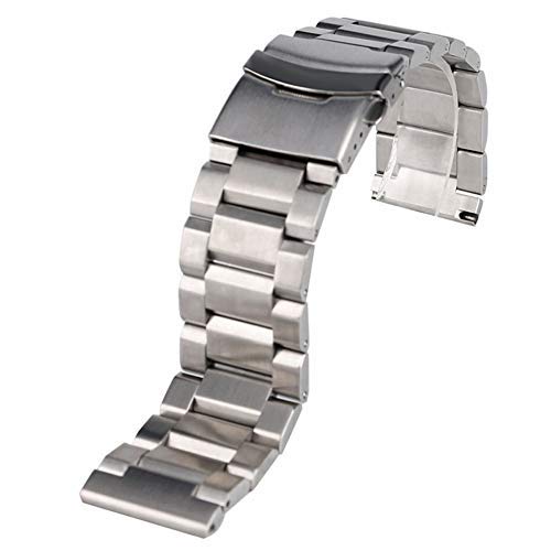 Correa de Reloj, Correas de Reloj de Acero Inoxidable, Hebilla Plegable Plateada de 18/20/22/24mm, repuestos de Correas de Reloj de Metal
