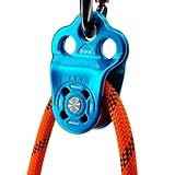 gifyym Aluminium-Kletterrolle – 30KN 3-Loch-Einzelrolle Für Klettern Und Rettung | Robustes Rigging Für Slackline, Outdoor-Einsatz, Abseilen, Heben, Leicht Und Langlebig