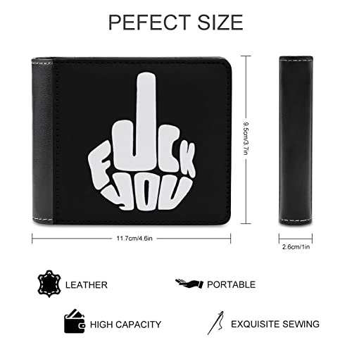 Fuck You Men's Minimalist Wallet Blocking Leather Bifold Wallet Slim Purse with 6 Credit Card2