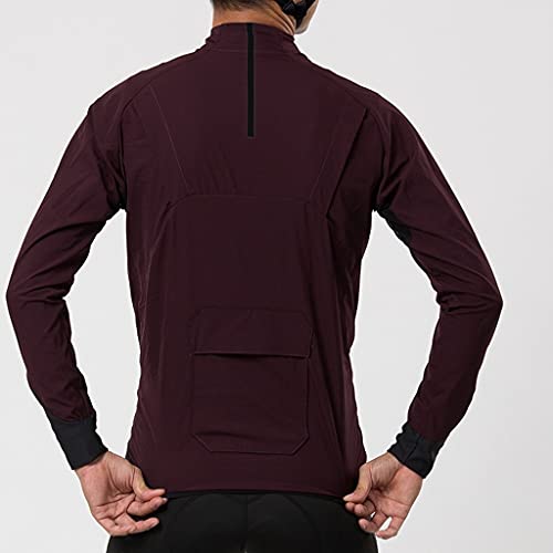 Męska odzież kolarska Męska kurtka jazda na rowerze Wiatroszczelna Oddychająca Lekka Kurtka Rowerowa MTB do jazdy na rowerze i piesze wycieczki (Crimson) Męskie koszulki kolarskie(S)
