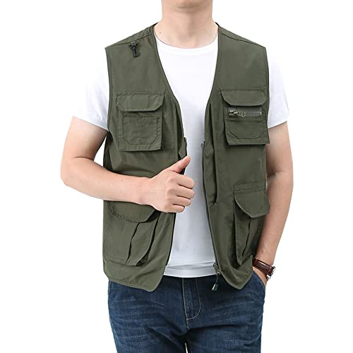 Perbai Men's Black Utility Fishing Vest Outdoor Summer Lightweight