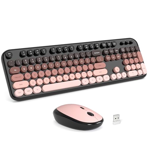 Image of MOFII Wireless Keyboard and Mouse Combo - BlackBerry Gradient Full-Sized Plug and Play Colorful Computer Keyboards - 104 Keys Round Keycap USB 2.4G Cute Keyboard for Windows /Laptop /Mac /Desktop /PC