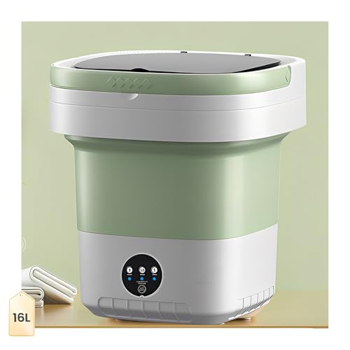 Portable Washing Machine 16L, Mini Washing Machine Foldable & Lightweight, Washer Quick & Convenient for Clothes, Socks & Underwear, Lavadoras Portatiles para Apartamentos for Dorms, Travel Green by GDJQQTTQ - Used condition - US$27.05