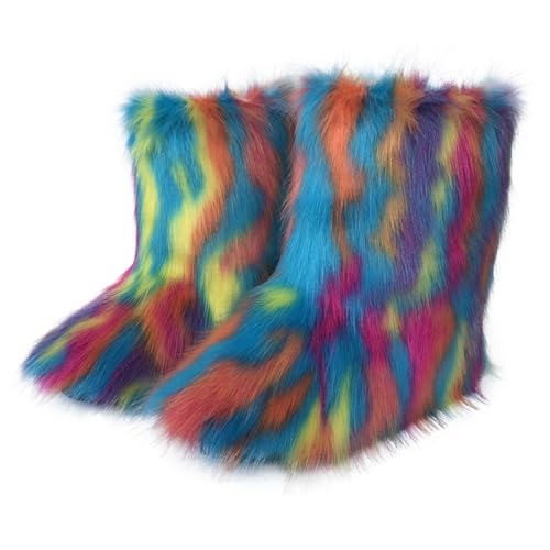 Bottes de neige contre les pieds froids avec peluche épaisse pour femme