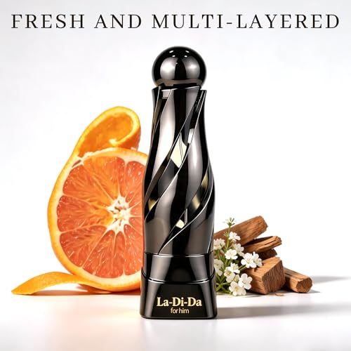 Image of A CENTER La Di Da Men Cologne 100ml Fresh Spicy Gourmand Eau de Parfum Bergamot Vanilla Amber Scent Gift for Him