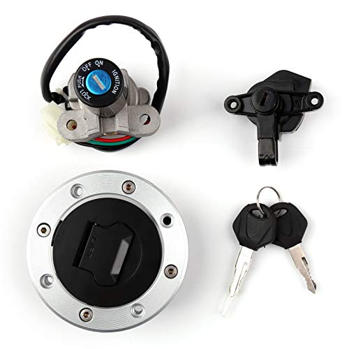 Artudatech Conjunto de tampas de gás de combustível com trava de ignição para Suzu-ki GSXR400 GK76A