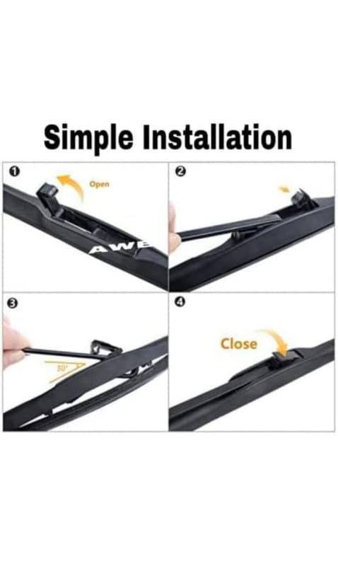 Image of AWB Hybrid Wiper Blades Front & Rear Compatible with Honda Elevate (pack of 3)