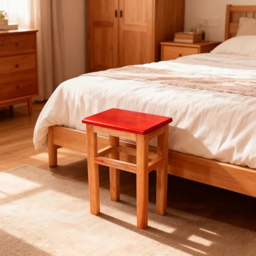 Banco pie de cama para dormitorio y taburete decoración de madera 3