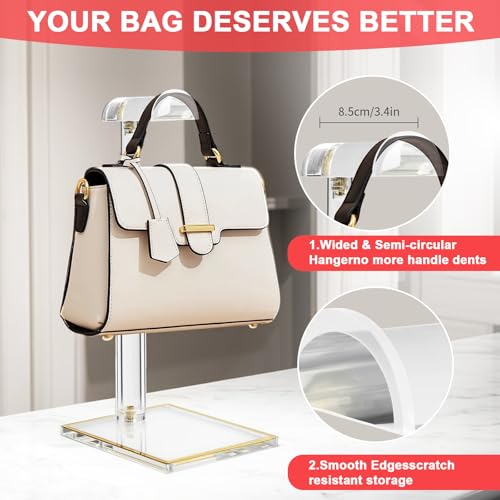 Porte sac à main table ajustable lot de 2 supports transparents - 4
