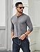 COOFANDY Mens 3 Button Long Sleeve T Shirt Cotton Lightweight Henley T-Shirts Casual Basic Tee Shirts