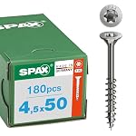 SPAX – SPAX Edelstahlschraube A2-4,5 x 50 mm, 180 St., Senkkopf T20