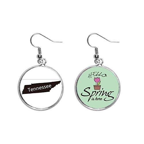 Pendientes de Tennessee mapa silueta joya colgante para regalar en primavera