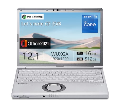 �����\�p�\�R��Let's note CF-SV8 / MS Office 2021 / ��8����Core i5 / ������16GB / SSD 512GB / 12�C���`(1920x1200) / Web�J����/USB-C/����LAN/Bluetooth/