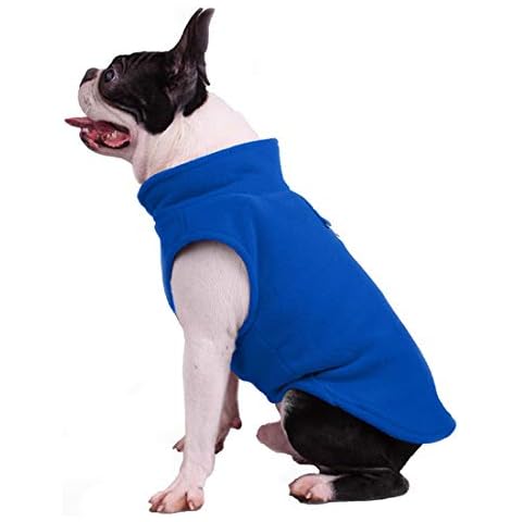 Pet Clothes, Dog Cold Weather Coat Warm Dog Jumpers Soft Fleece Vest Jacket with Leash Ring Costume for Puppy Small Dogs (S-Dark Blue) Cover