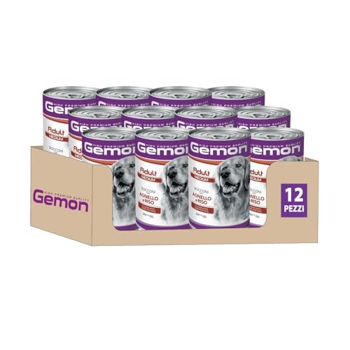 MONGE Gemon Adult Medium BOCCONI con Agnello e Riso da 1250 gr - Confezione da 12-12x1250gr