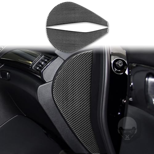 EAEO Genuine Premium Black Carbon Fiber Car Interior Stickers Car Front Gutters 2pcs for Honda Accord 14-17 Carbon Fiber Interior Accessories
