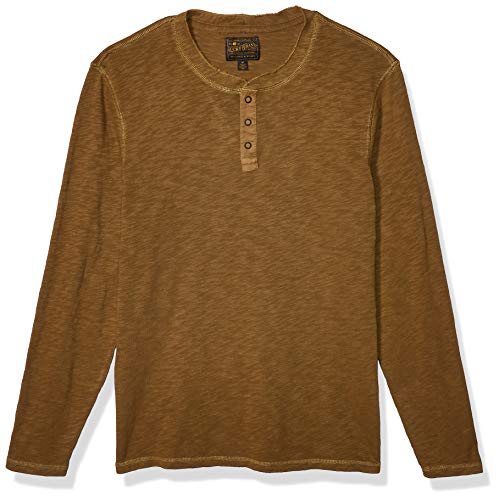 Lucky Brand Men's Long Sleeve Henley Shirt, Teak, S