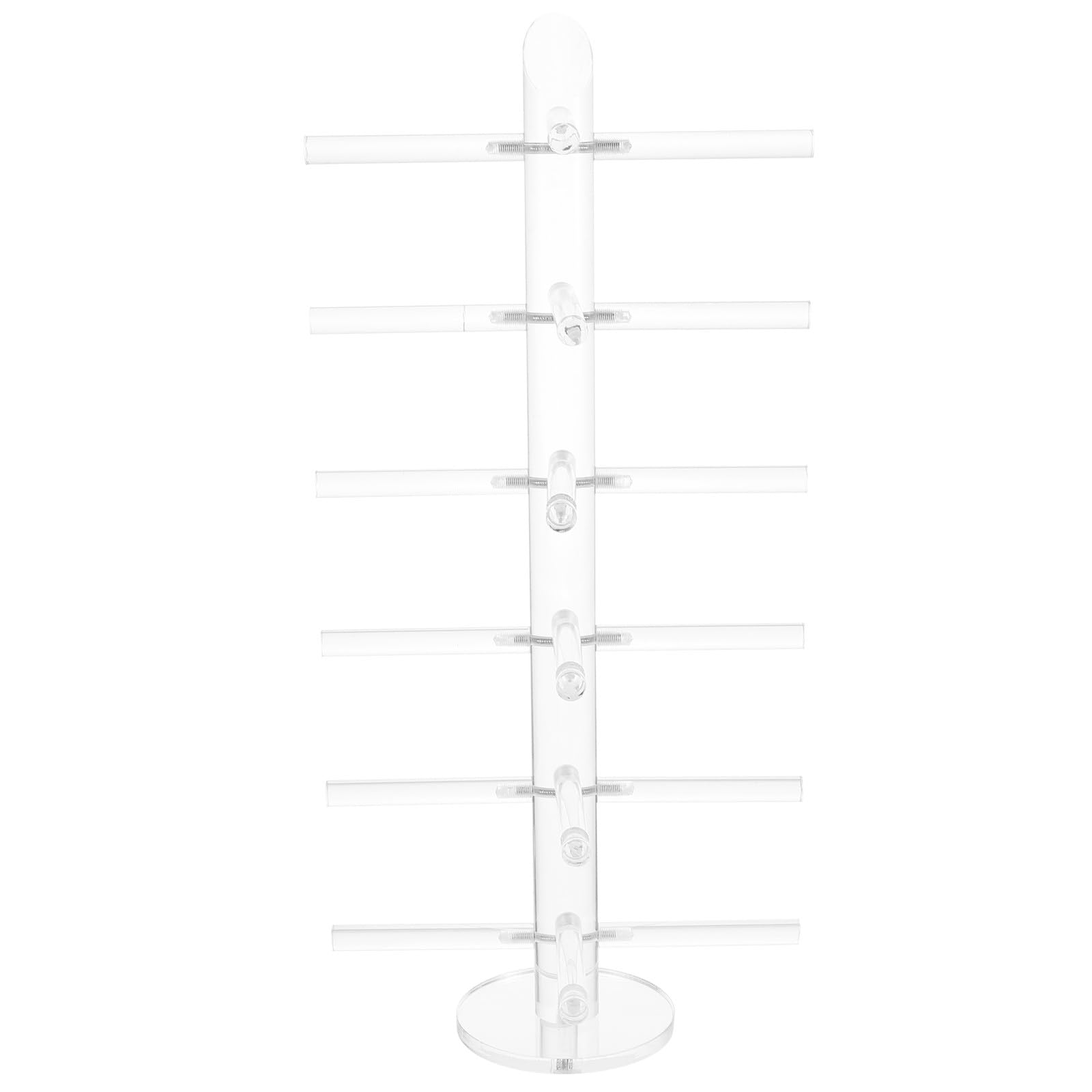 Espositore Porta Occhiali Da Sole in Acrilico 6 Strati Asta Da 25mm, Base Stabile Per Negozi e Esposizioni, Supporto Resistente e Smontabile Per Occhiali Da Lettura e Da Sole