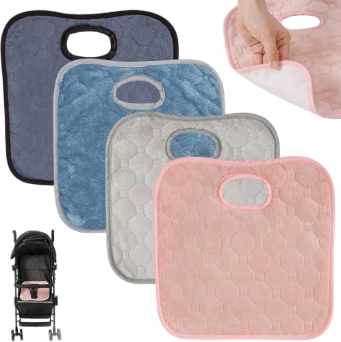 Dexpally Set protezioni sedile auto per bambini, 4 pezzi, 32x30 cm, cuscini morbidi per seggiolini, addestramento vasino, viaggio e passeggino