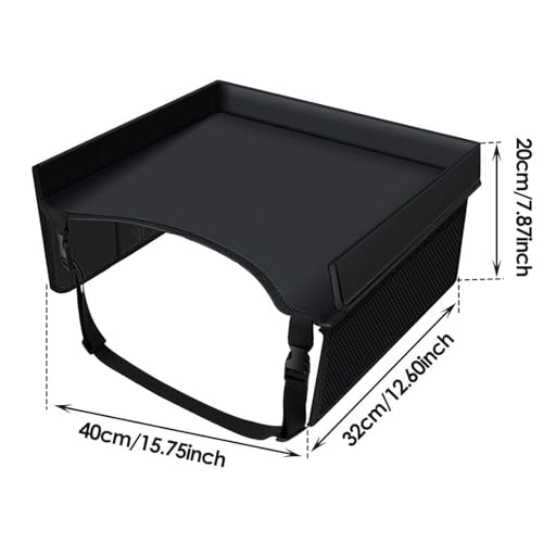 Miniatura 5 de Qokeeu Mesa De Viaje Para Niños - Bandeja Para La Rodilla, Bandeja Para Aperitivos, Asiento Trasero Para Coche, Avión, Tren De Viaje, Mesa De Viaje Para Viajes Largos Para Niños, Asiento De Coche Con