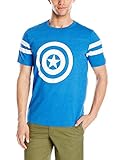 Marvel Men's Captain America Shield Reflective T-Shirt, Royal Heather/White, XX-Large