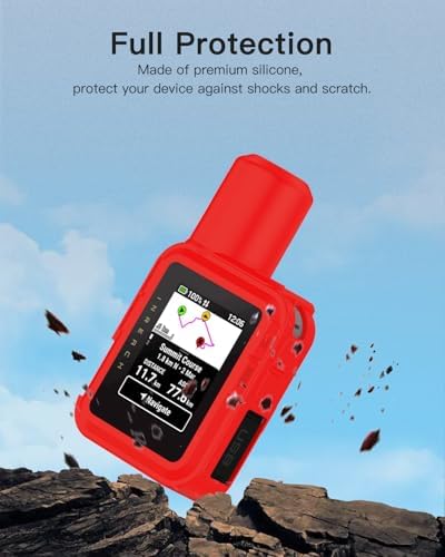 Soft Silicone Case for Garmin inreach Mini 3 Plus GPS Cycling/Bike Computer, Waterproof & Anti-Falling & Anti-Vibration,Full Coverage Protection.(Red) - 2