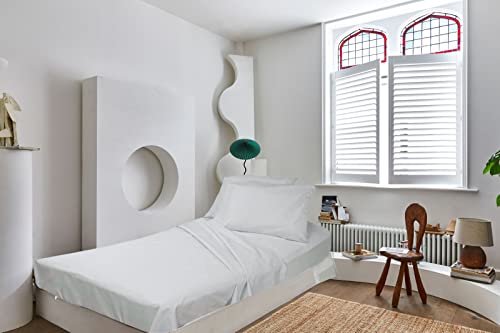 Sheets For Cot Bunk Bed-Cot Size Mattress Sheets-Fitted Cot Sheet Perfect For Narrow Twin/Cot Size/Rv Bunk/Guest Bed Replacement/30 X 75" Mattress/Camping Cot, White, Cotton Cot Sheets 4(Pcs) #TOP2