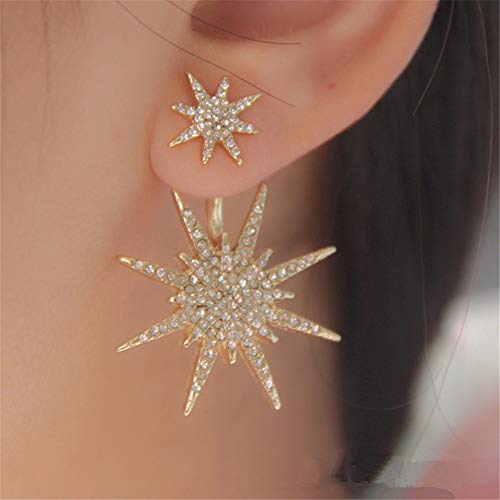 Crystal Snow Dangle Drop Earrings Stud With Cubic Zirconia Hexagonal Star Earrings Hanging Behind The Ear Earrings For Women #TOP2