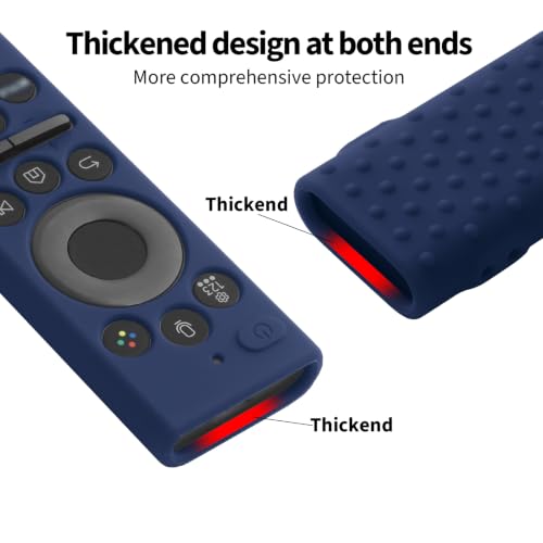 Image of Oboe Silicone TV Remote Cover for Samsung Smart TV BN59-01498A, Dark Blue | 2026 Model, Open Key Case, with Lanyard, Remote Not Included