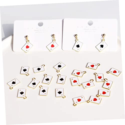 Sewroro 40 Pçs Pingente De Pôquer Faça Você Mesmo Pingentes De Joias Pingentes Em Forma De Cartão De