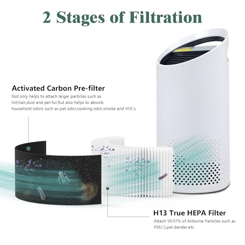 Image of 2 Packs Z-1000 Standard Premium Replacement Filters Compatible with TruSens Z-1000 Small Room Air Cleaner Purifier, 2 Premium Filters and 4 Extra Activated Carbon Pre-Filters