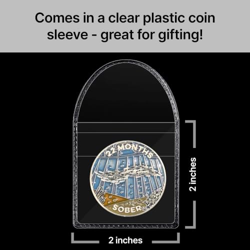 Image of The Achieve Mint 22 Months Sober Token | 22 Months Sobriety Chip | Non-AA, Non-Religious Medallion for Men and Women Celebrating Sobriety