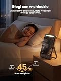 Warmco Wentylator Kempingowy 20000mAh Akumulatorowy, Płaski Wysokość 27cm z Lampką LED, Czas Pracy 48h, Przenośny Wiatrak do Namiotu, Podróży, Na Zewnątrz