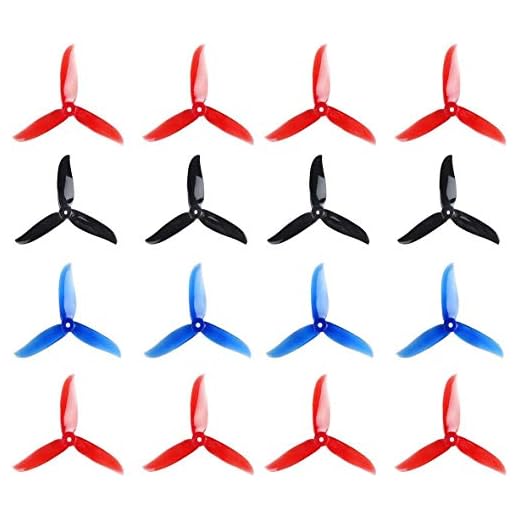 16pcs DALPROP T5045C 5045 5 Inch 3-Blades CW CCW Tri-Blade Propeller, Best Match for 200 210 230 250 FPV Racing Drone Quadcopter Frame Kit (Black Red Blue Green)