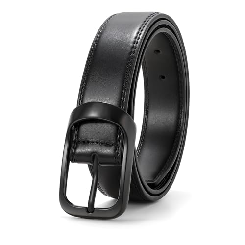 JASGOOD Men's Leather Dress Belts, Mens Casual Belt For Jeans Pants Work Suits and Uniform With Single Prong Buckle
