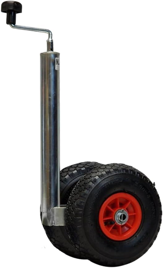 Twin Pneumatic Jockey Wheel For Trailers 200kg MAX N.W.L Balloon
