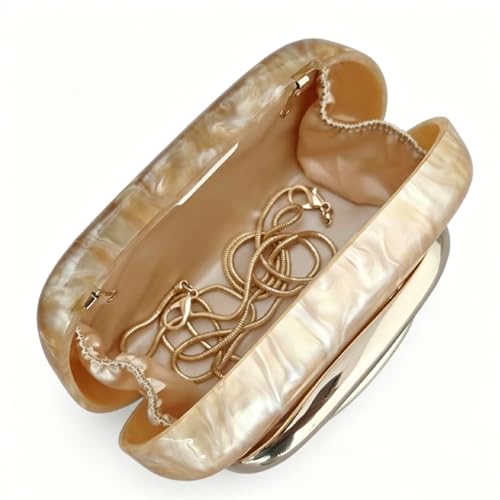 Image of Acrylic Clutch Purse for Women Classic Round Acrylic Evening Handbag Vintage Metal Handlebars Bag for Wedding Party Prom