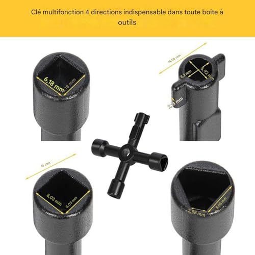 Clé de compteur d'eau avec manche rétractable et poignée ergonomique pour plomberie extérieure