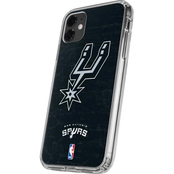 Skinit Clear Phone Case Compatible with iPhone 11 - Officially Licensed NBA San Antonio Spurs Secondary Logo Design