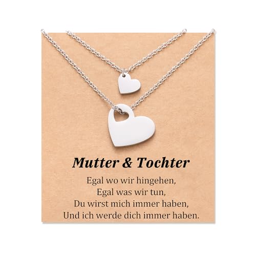 Aunis Mutter Tochter Geschenk Kette Muttertagsgeschenk für Mama Mutter Tochter Muttertag Geburtstag Geburtstagsgeschenk Muttertag Weihnachten Valentinstag Mother Daughter Necklace