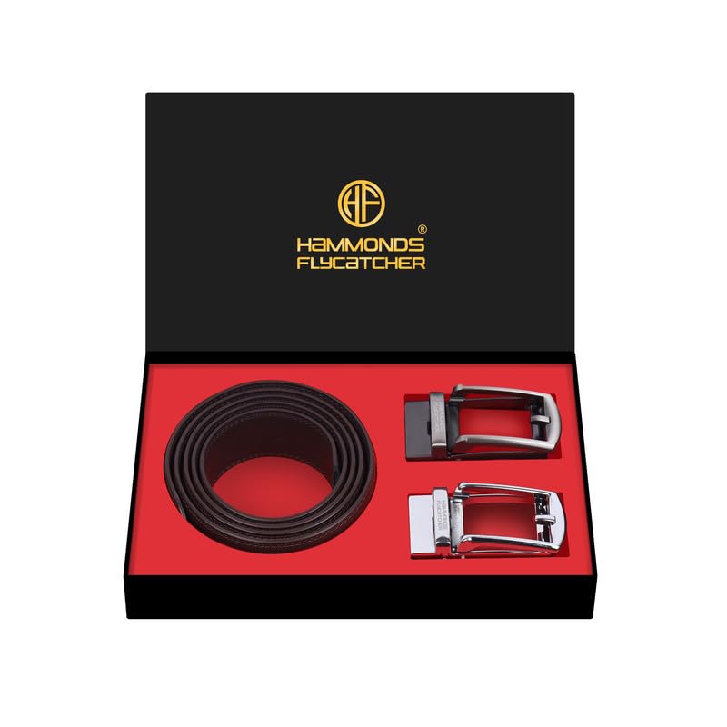hammonds flycatcher Genuine Leather Belt Buckle Combo for Men, Premium Leather Strap with 2 Buckles, Ratchet Track Free Size Auto Lock Adjustable Belt upto 46 Inches, For Formal and Casual Wear-picture-42
