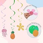BEISHIDA 15Pcs Yellow Cartoon Hanging Swirl Decorations Pre-Strung Jellyfish Flowers Party Banner Backdrop for Ocean Theme Baby Shower Birthday Party Supplies - Image 4