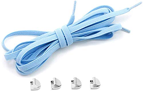 GBW Cordones elásticos sin cordones, talla única, para niños y adultos, sistema con cordones elásticos (2 pares) (Sky Blue)