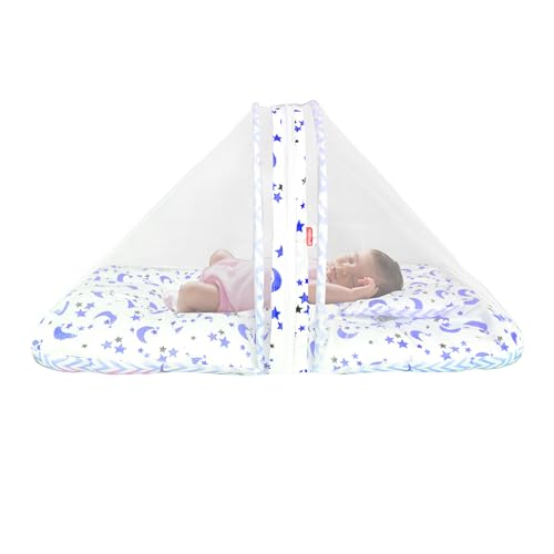 Image of VParents Baby Bedding Set with Mosquito net Cotton, Galaxy (Blue) 110686