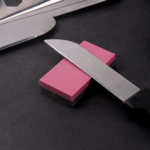 Cbright Knife Sharpening Stone 1Pc Whetstone 2 Sided 800#/3000# Combination Pocket-Sized Sharpening Stone, Fine Grinding Boron Carbide + Red Stone (1.97X0.98X0.39Inch) #TOP6