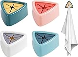 AKOAK Towel Hook, Self Adhesive Wall Hand Towel Rack, Triangular Plastic Rag Storage Rack, Can be Used in Bathrooms, Kitchens and Homes, Cabinets - Pack of 4