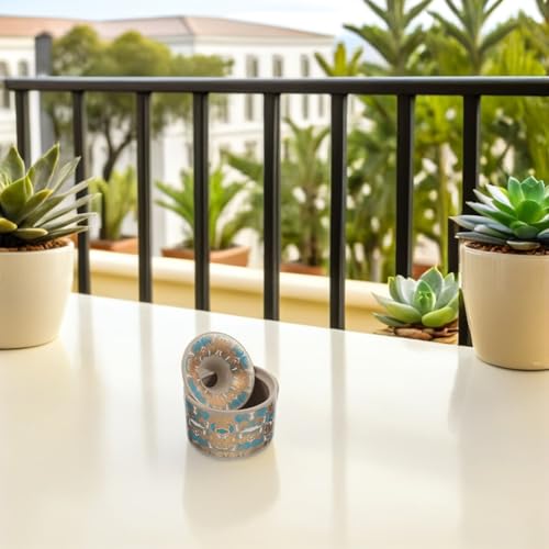 Cendrier de Table Céramique Blanc Décoratif Rond Cigarette Cigare - 8